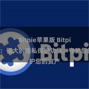 Bitpie苹果版 Bitpie钱包：强大的隐私保护功能，守护您的资产