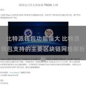 比特派钱包功能强大 比特派钱包支持的主要区块链网络解析