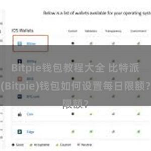 Bitpie钱包教程大全 比特派(Bitpie)钱包如何设置每日限额？