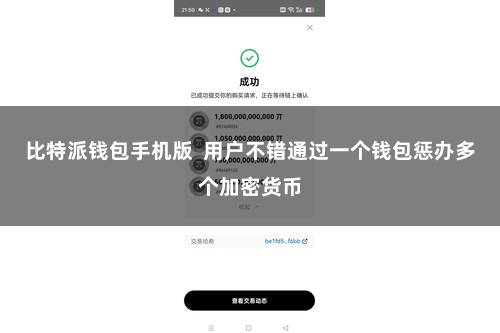 比特派钱包手机版  用户不错通过一个钱包惩办多个加密货币